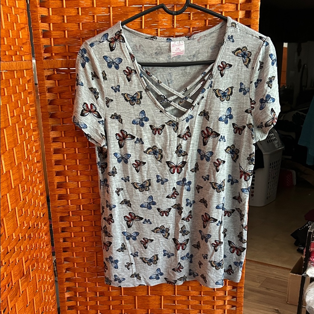 Butterfly 🦋 Crisscross V-Neck Tee